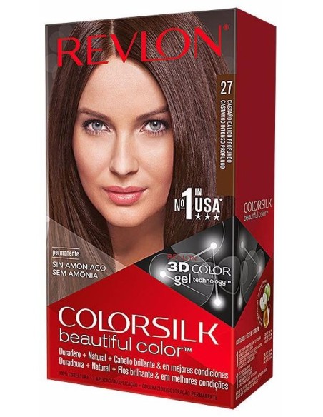 Revlon Kit Tinte Colorsilk 27 Castaño Calido Profundo