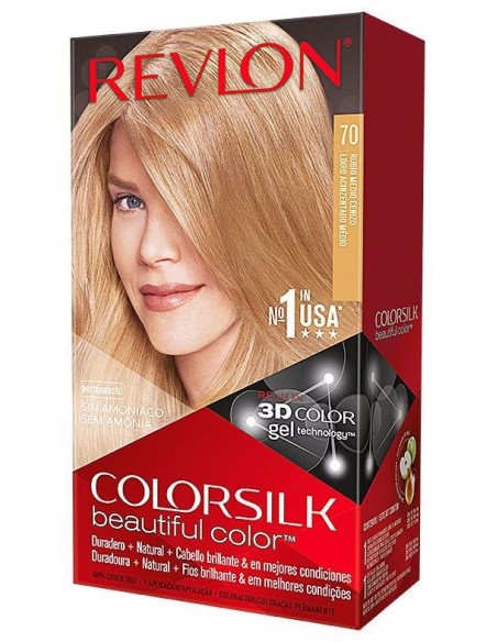 Revlon Kit Tinte Colorsilk 70 Rubio Medio Ceniza