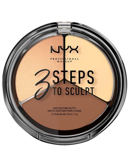 Nyx 3 Steps To Sculpt Face Sculpting Palette Light 3X5G