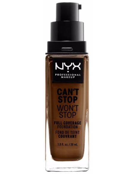 Nyx Can'T Stop Won'T Stop Full Coverage Foundation Walnut 30 Ml