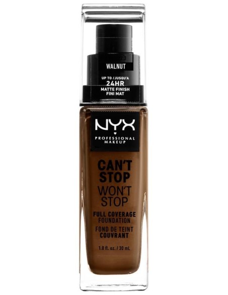 Nyx Can'T Stop Won'T Stop Full Coverage Foundation Walnut 30 Ml