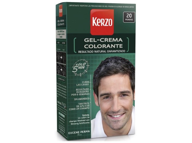 Kerzo Tinte Para Hombre Gel Crema 20 Moreno 100G