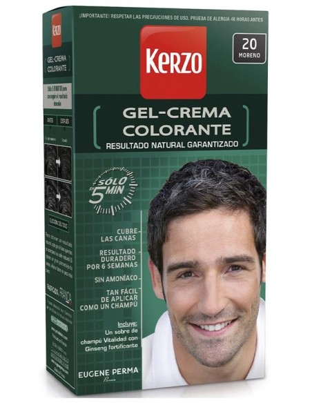 Kerzo Tinte Para Hombre Gel Crema 20 Moreno 100G