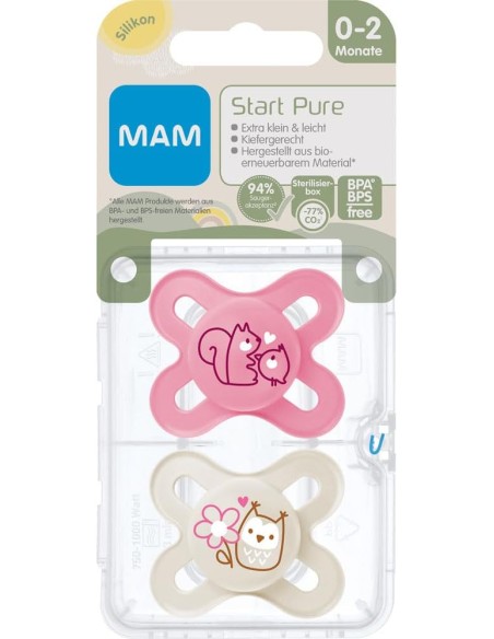 MAM Chupete Original Start 0-2 Silicona Rosa