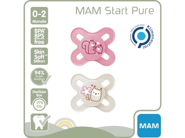 MAM Chupete Original Start 0-2 Silicona Rosa