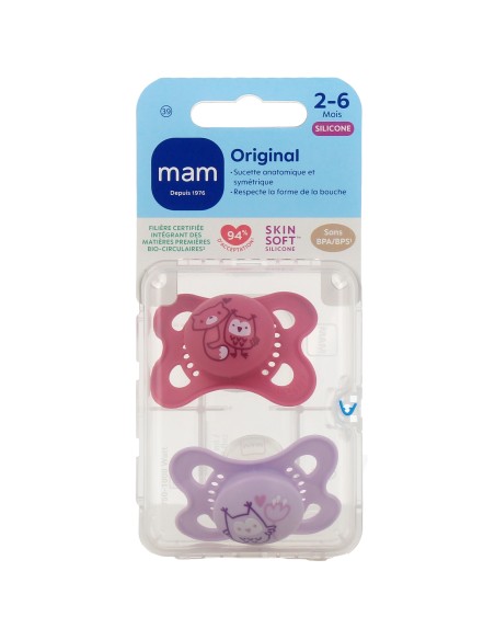 MAM Chupete Origina Pure Silicona  2-6 M Rosa