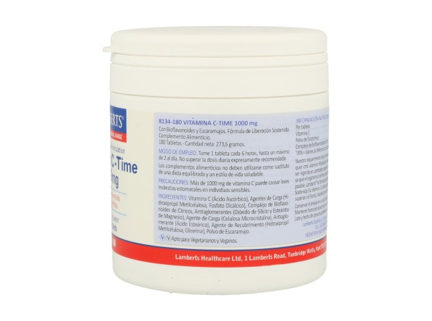 Lamberts Vitamina C-Time 1000 mg 180 cápsulas