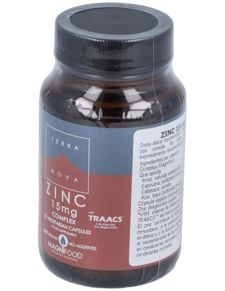 Terranova Zinc 15 Mg Complex 50 Cápsulas