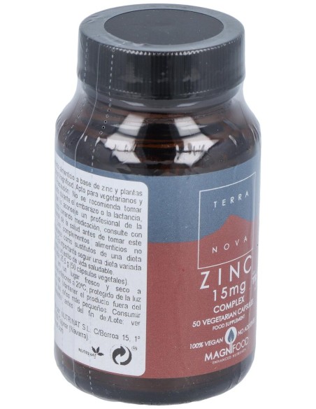 Terranova Zinc 15 Mg Complex 50 Cápsulas
