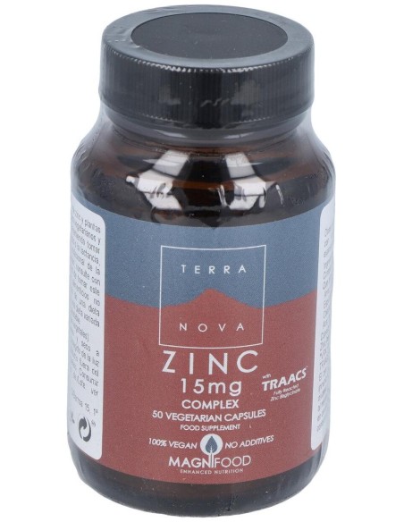Terranova Zinc 15 Mg Complex 50 Cápsulas