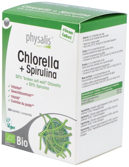 Physalis Chlorella Y Espirulina Bio 200Comp