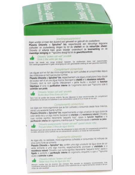 Physalis Chlorella Y Espirulina Bio 200Comp