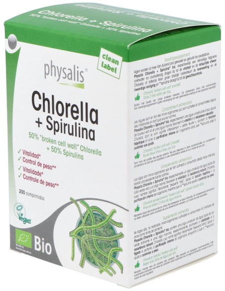 Physalis Chlorella Y Espirulina Bio 200Comp