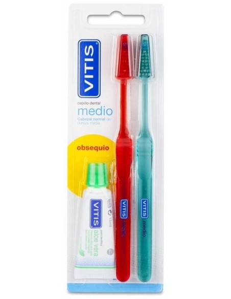 Pack Vitis Cepillo Medio + Pasta Dentífrica Regalo, 1 Ud