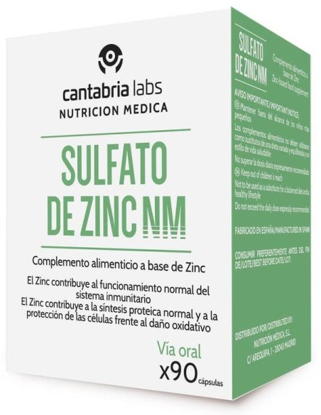 Nm Sulfato De Zinc, 90 Cápsulas