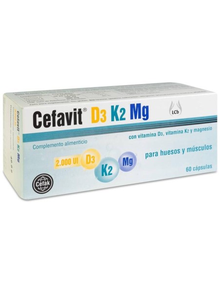 Cefavit Vitaminas D3 Y K2, 60 Cápsulas