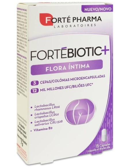 Forté Pharma Fortébiotic+ Flora Íntima, 15 Cápsulas