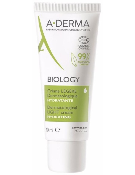 A-Derma Biology Crema Hidratante Ligera Dermatológica, 40 Ml