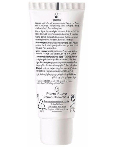 A-Derma Biology Crema Hidratante Ligera Dermatológica, 40 Ml