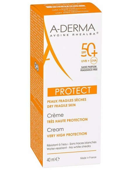 A-Derma Protect Crema Solar Sin Perfume Spf50+ 40Ml