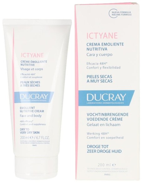 Ducray Ictyane Crema Emoliente Nutritiva, 200 Ml