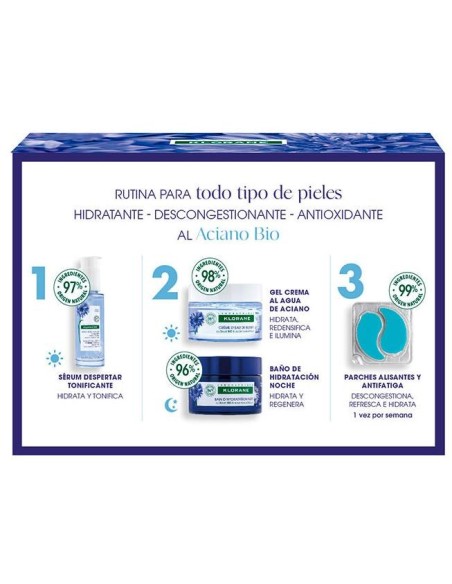 Klorane Gel Crema Al Agua De Aciano Bio 50Ml + Parches Alisantes Antifatiga