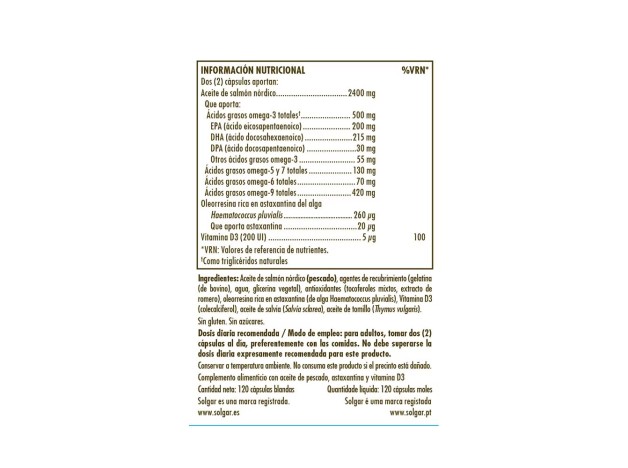 Solgar Full Spectrum Omega Salmon Oil 120 Cápsulas