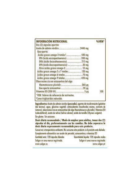 Solgar Full Spectrum Omega Salmon Oil 120 Cápsulas