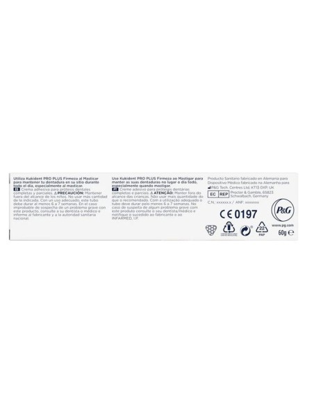 Kukident Pro Plus Firmeza al Masticar 60 gramos Sin Sabor