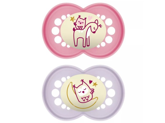 MAM Chupete Original Pure Night Silicona +6M Rosa