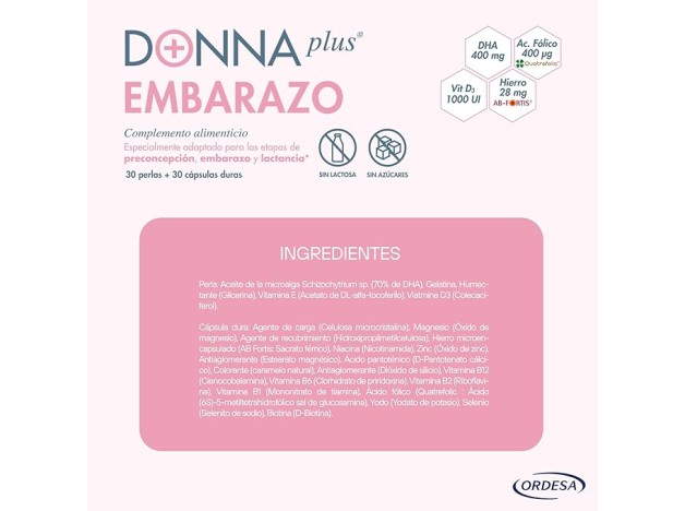 Donnaplus Embarazo 30 Cápsulas + 30 Perlas