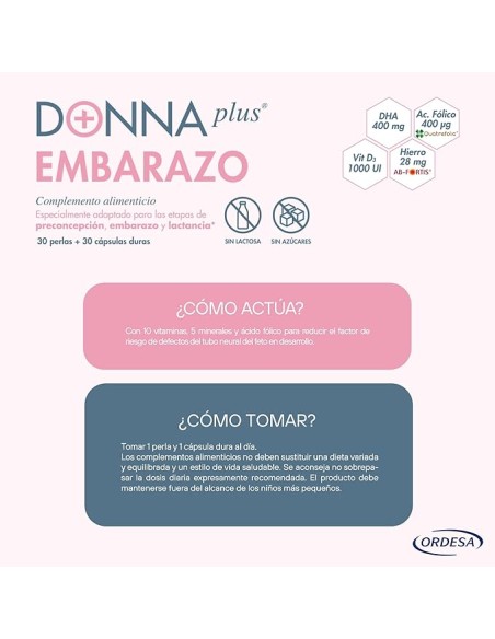 Donnaplus Embarazo 30 Cápsulas + 30 Perlas
