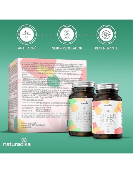 Naturadika Green Boost Skin Complex 2x30 + 2x30 Cápsulas ¡Duplo!