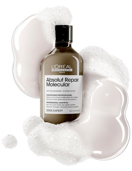 Absolut Repair Molecular Champú Profesional Sin Sulfatos Para Cabello Dañado 300 Ml