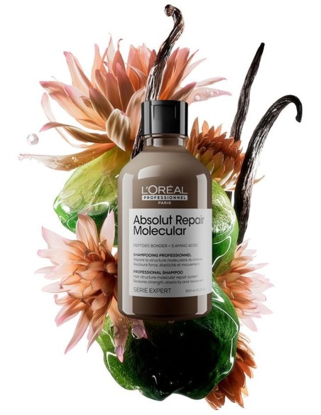 Absolut Repair Molecular Champú Profesional Sin Sulfatos Para Cabello Dañado 300 Ml