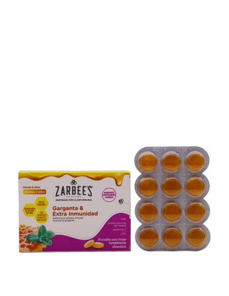 Zarbee's Garganta y Extra Inmunidad 24 Pastillas Para Chupar