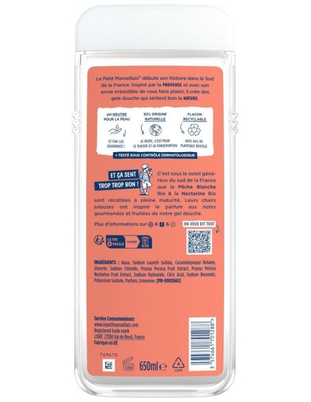Le Petit Marseillais Gel Baño Melocotón Y Albaricoque Bio 650Ml