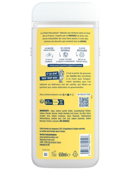 Le Petit Marseillais Gel Baño Leche De Vainilla Bio 650Ml
