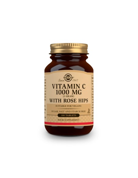 Solgar Vitamina C 1000 Mg With Rose Hips 100 Comprimidos