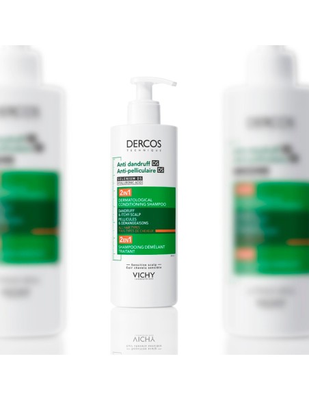 Vichy Dercos Champú Acondicionador Anticaspa DS 2 en 1 390 ml
