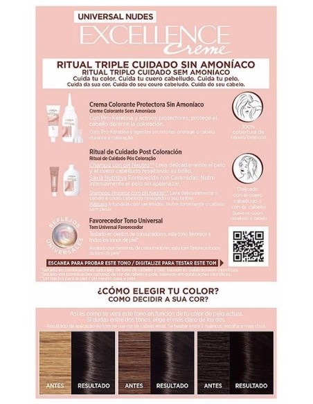 L'Oréal Excellence Creme Universal Nudes 1U Black 1Ud