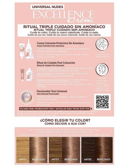 L'Oréal Excellence Creme Universal Nudes 6U Dark Blonde 1Ud