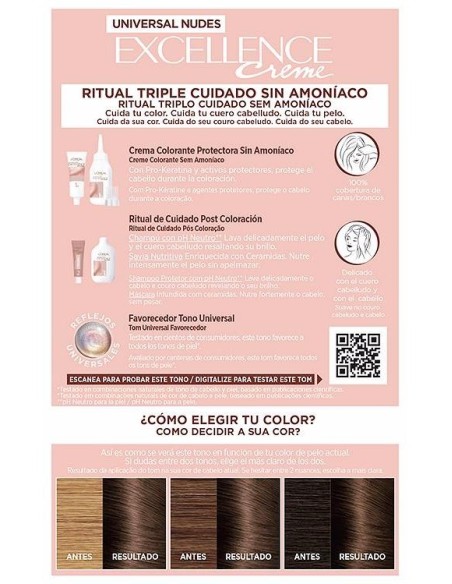 L'Oréal Excellence Creme Universal Nudes 5U Light Brown 1Ud