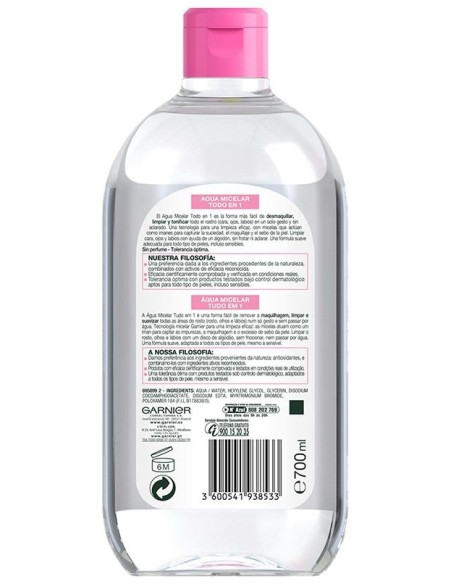 Garnier Skinactive Agua Micelar Todo En 1 700Ml