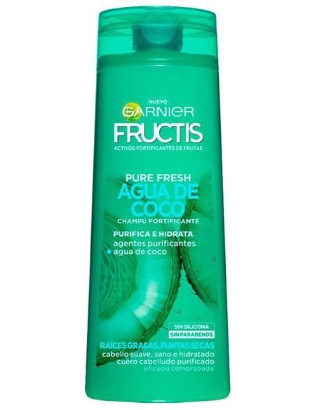 Garnier Fructis Pure Fresh Agua Coco Champú Fortificante 360Ml