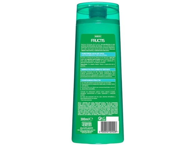 Garnier Fructis Pure Fresh Agua Coco Champú...