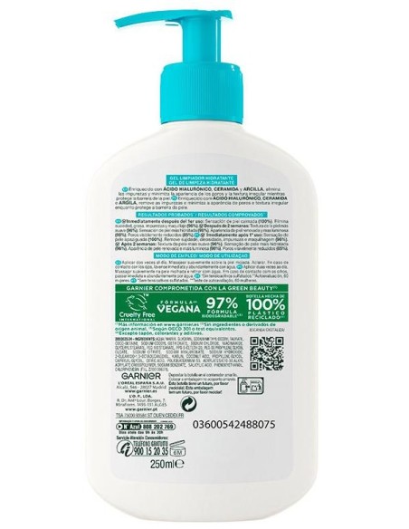 Garnier Pure Active Gel Limpiador Hidratante 250Ml