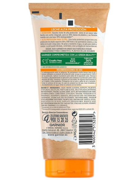 Garnier Ecoocean Leche Protectora Spf30 175Ml