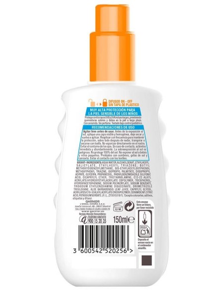 Garnier Kids Sensitive Advanced Spray Protector Spf50+ 150Ml