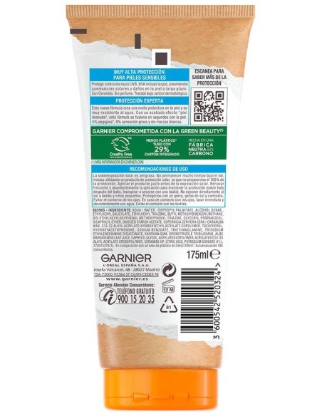 Garnier Sensitive Advanced Leche Protectora Spf50+ 175Ml